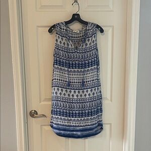 beachlunchlounge Navy and White Tribal Mini Dress